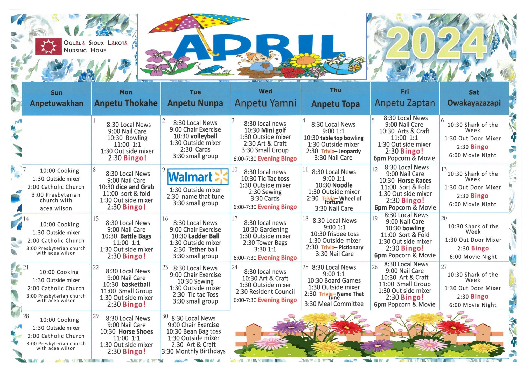 Resident Activities Oglala Sioux Lakota Nursing Home