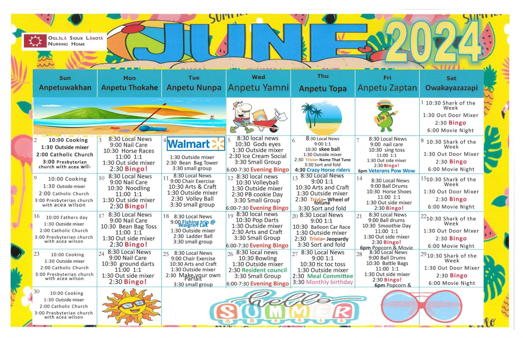 Resident Activities Oglala Sioux Lakota Nursing Home